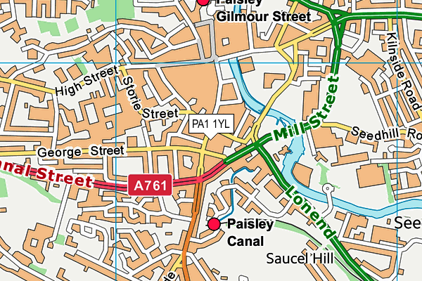 PA1 1YL map - OS VectorMap District (Ordnance Survey) PA1 1YL map - OS VectorMap District (Ordnance Survey)