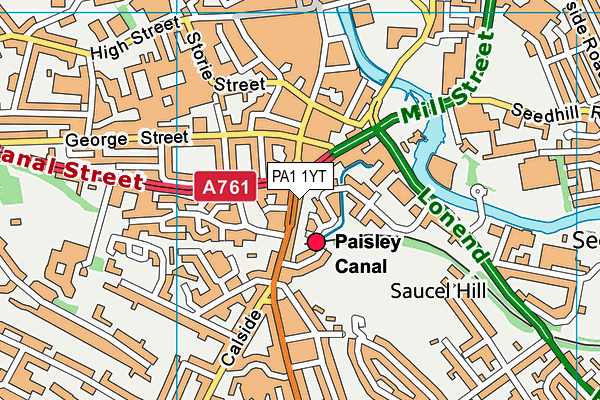 PA1 1YT map - OS VectorMap District (Ordnance Survey) PA1 1YT map - OS VectorMap District (Ordnance Survey)
