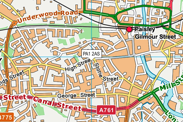 PA1 2AS map - OS VectorMap District (Ordnance Survey) PA1 2AS map - OS VectorMap District (Ordnance Survey)
