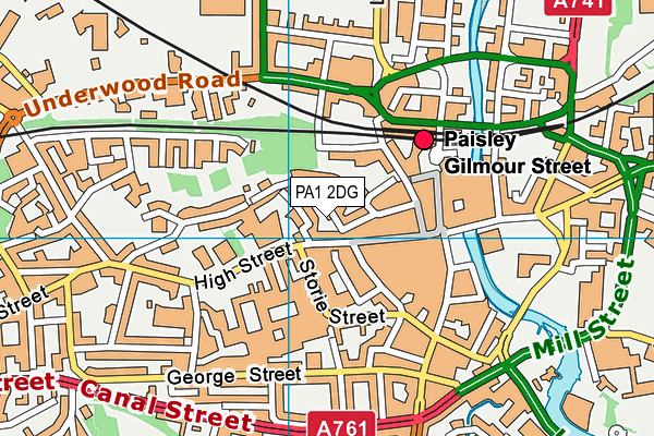 PA1 2DG map - OS VectorMap District (Ordnance Survey) PA1 2DG map - OS VectorMap District (Ordnance Survey)