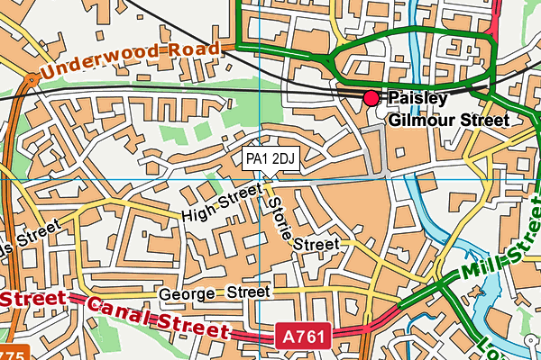 PA1 2DJ map - OS VectorMap District (Ordnance Survey) PA1 2DJ map - OS VectorMap District (Ordnance Survey)