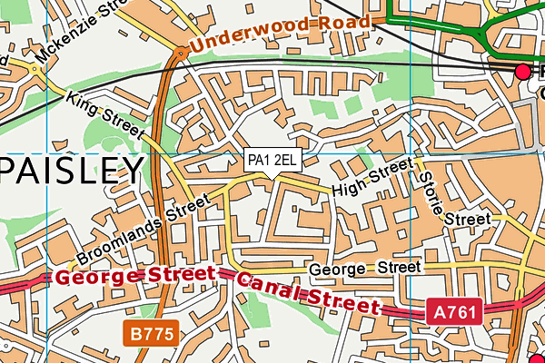 PA1 2EL map - OS VectorMap District (Ordnance Survey)