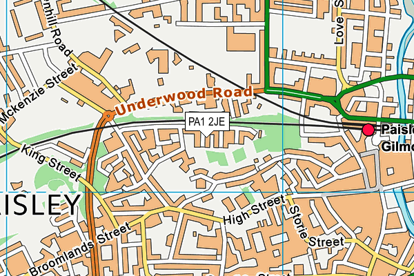 PA1 2JE map - OS VectorMap District (Ordnance Survey) PA1 2JE map - OS VectorMap District (Ordnance Survey)