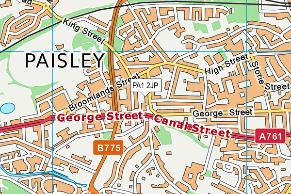 PA1 2JP map - OS VectorMap District (Ordnance Survey) PA1 2JP map - OS VectorMap District (Ordnance Survey)