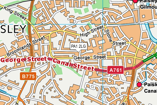 PA1 2LG map - OS VectorMap District (Ordnance Survey) PA1 2LG map - OS VectorMap District (Ordnance Survey)