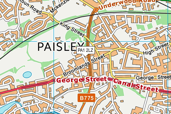 PA1 2LZ map - OS VectorMap District (Ordnance Survey)