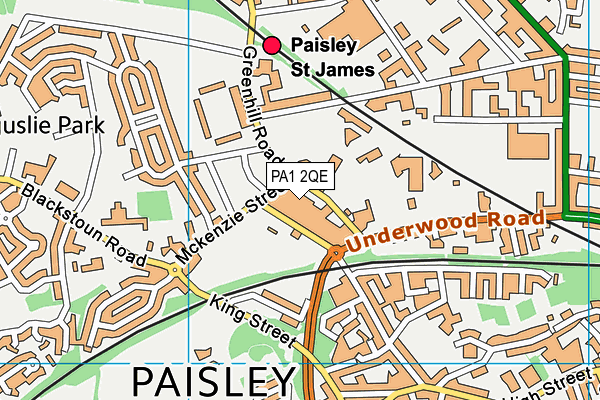 PA1 2QE map - OS VectorMap District (Ordnance Survey) PA1 2QE map - OS VectorMap District (Ordnance Survey)