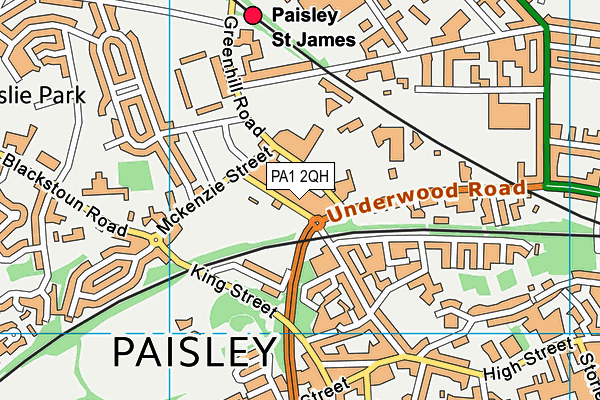 PA1 2QH map - OS VectorMap District (Ordnance Survey) PA1 2QH map - OS VectorMap District (Ordnance Survey)