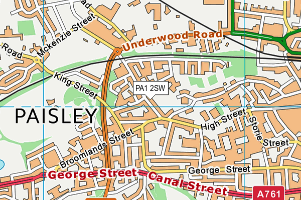 PA1 2SW map - OS VectorMap District (Ordnance Survey) PA1 2SW map - OS VectorMap District (Ordnance Survey)