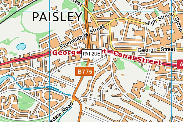 PA1 2UE map - OS VectorMap District (Ordnance Survey) PA1 2UE map - OS VectorMap District (Ordnance Survey)