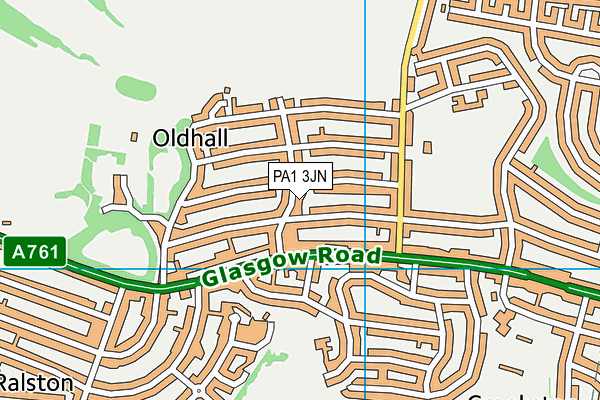 PA1 3JN map - OS VectorMap District (Ordnance Survey) PA1 3JN map - OS VectorMap District (Ordnance Survey)