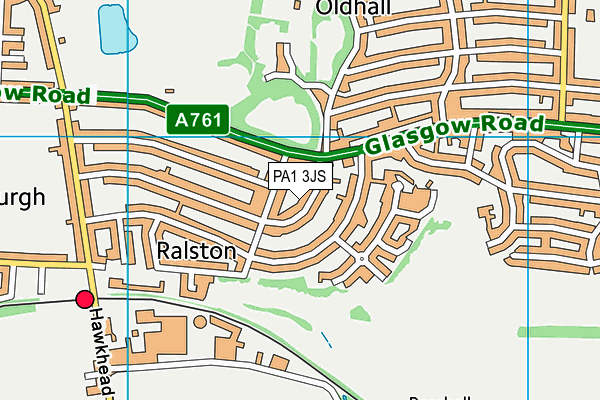 PA1 3JS map - OS VectorMap District (Ordnance Survey) PA1 3JS map - OS VectorMap District (Ordnance Survey)