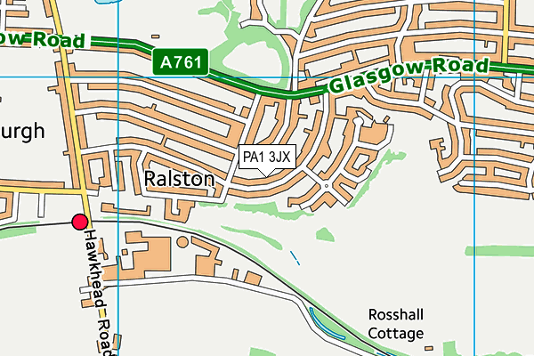 PA1 3JX map - OS VectorMap District (Ordnance Survey)