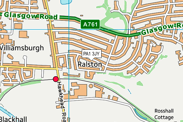 PA1 3JY map - OS VectorMap District (Ordnance Survey) PA1 3JY map - OS VectorMap District (Ordnance Survey)