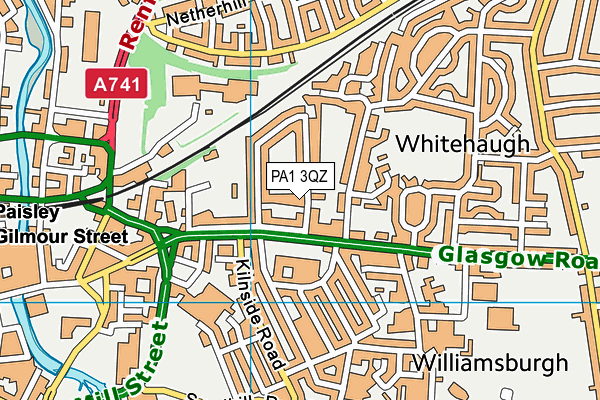 PA1 3QZ map - OS VectorMap District (Ordnance Survey)