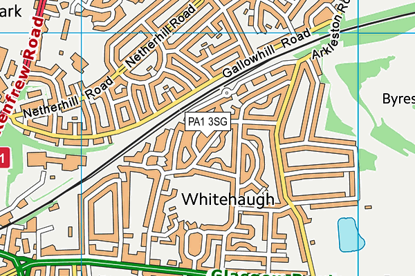 PA1 3SG map - OS VectorMap District (Ordnance Survey) PA1 3SG map - OS VectorMap District (Ordnance Survey)