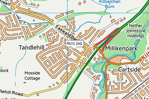 PA10 2AS map - OS VectorMap District (Ordnance Survey)