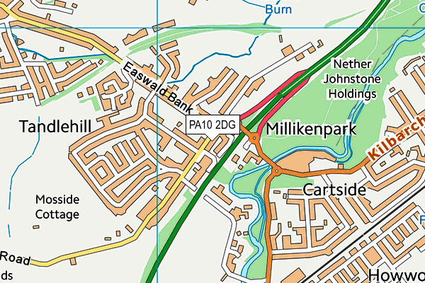 PA10 2DG map - OS VectorMap District (Ordnance Survey)
