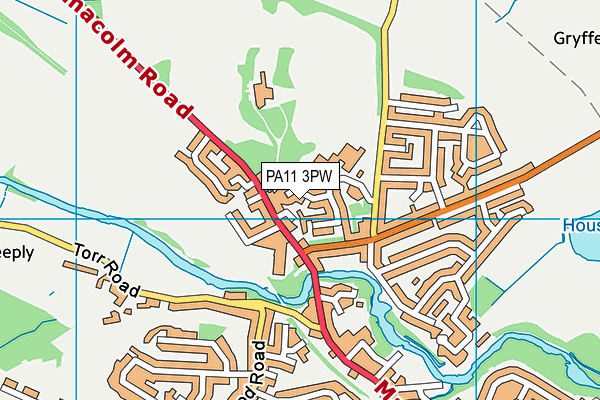 PA11 3PW map - OS VectorMap District (Ordnance Survey)