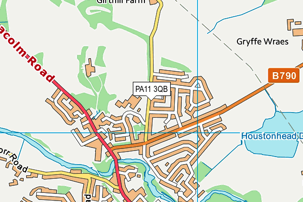 PA11 3QB map - OS VectorMap District (Ordnance Survey) PA11 3QB map - OS VectorMap District (Ordnance Survey)