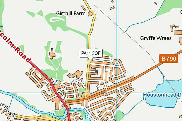 PA11 3QF map - OS VectorMap District (Ordnance Survey) PA11 3QF map - OS VectorMap District (Ordnance Survey)