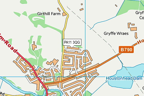 PA11 3QG map - OS VectorMap District (Ordnance Survey)