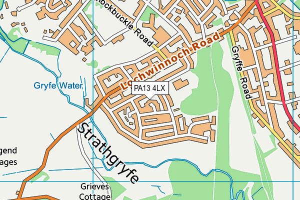 PA13 4LX map - OS VectorMap District (Ordnance Survey) PA13 4LX map - OS VectorMap District (Ordnance Survey)