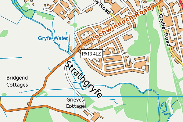 PA13 4LZ map - OS VectorMap District (Ordnance Survey) PA13 4LZ map - OS VectorMap District (Ordnance Survey)