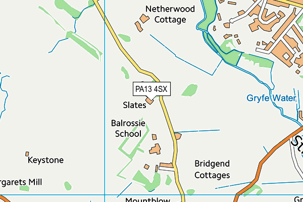 PA13 4SX map - OS VectorMap District (Ordnance Survey) PA13 4SX map - OS VectorMap District (Ordnance Survey)