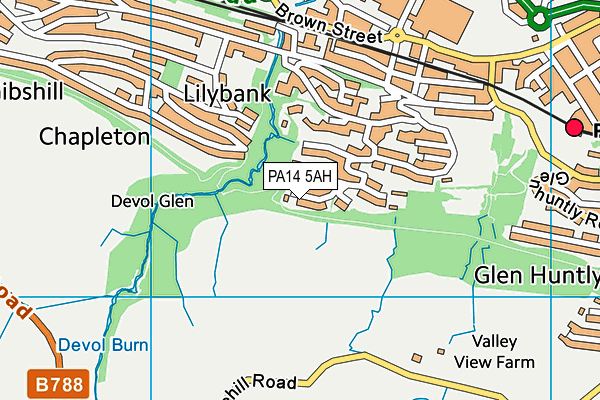 PA14 5AH map - OS VectorMap District (Ordnance Survey) PA14 5AH map - OS VectorMap District (Ordnance Survey)