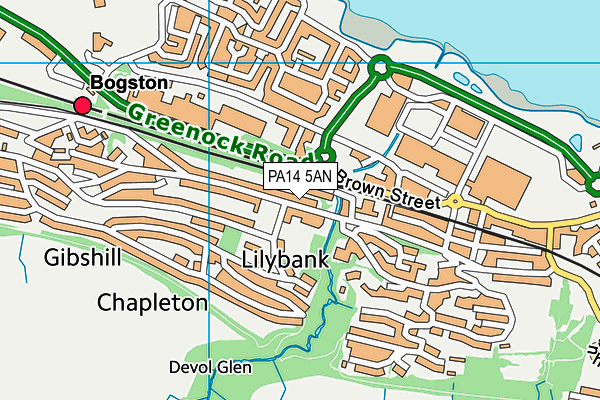 PA14 5AN map - OS VectorMap District (Ordnance Survey) PA14 5AN map - OS VectorMap District (Ordnance Survey)
