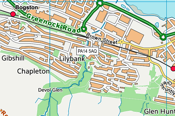 PA14 5AQ map - OS VectorMap District (Ordnance Survey) PA14 5AQ map - OS VectorMap District (Ordnance Survey)