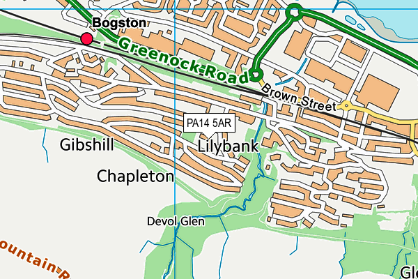 PA14 5AR map - OS VectorMap District (Ordnance Survey) PA14 5AR map - OS VectorMap District (Ordnance Survey)