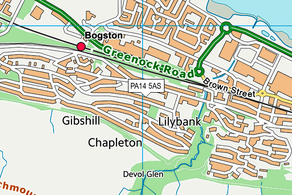 PA14 5AS map - OS VectorMap District (Ordnance Survey) PA14 5AS map - OS VectorMap District (Ordnance Survey)