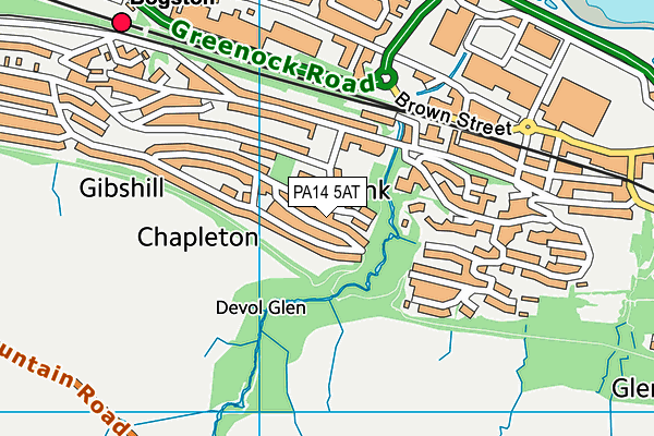 PA14 5AT map - OS VectorMap District (Ordnance Survey)
