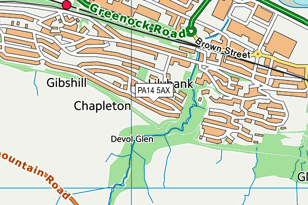 PA14 5AX map - OS VectorMap District (Ordnance Survey) PA14 5AX map - OS VectorMap District (Ordnance Survey)