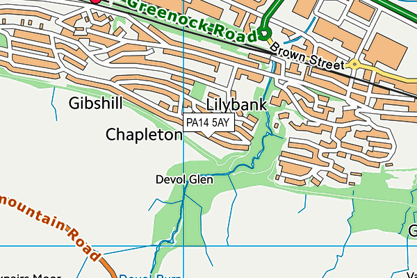 PA14 5AY map - OS VectorMap District (Ordnance Survey) PA14 5AY map - OS VectorMap District (Ordnance Survey)