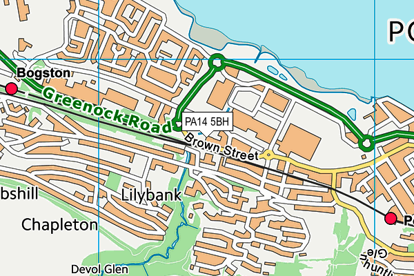 PA14 5BH map - OS VectorMap District (Ordnance Survey) PA14 5BH map - OS VectorMap District (Ordnance Survey)