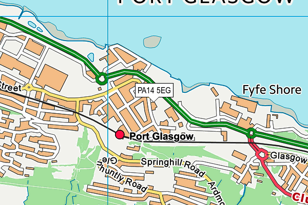 PA14 5EG map - OS VectorMap District (Ordnance Survey)