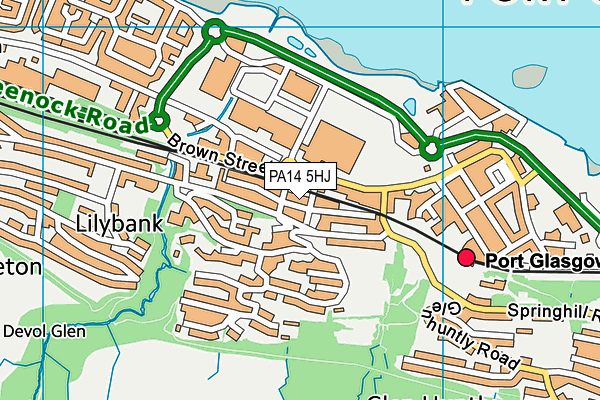 PA14 5HJ map - OS VectorMap District (Ordnance Survey) PA14 5HJ map - OS VectorMap District (Ordnance Survey)