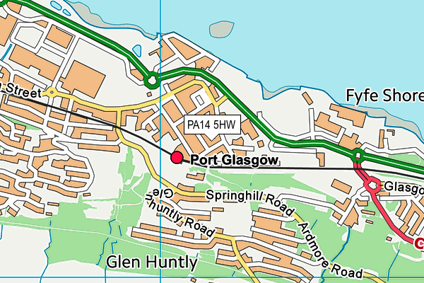 PA14 5HW map - OS VectorMap District (Ordnance Survey) PA14 5HW map - OS VectorMap District (Ordnance Survey)