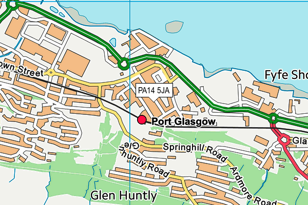 PA14 5JA map - OS VectorMap District (Ordnance Survey)