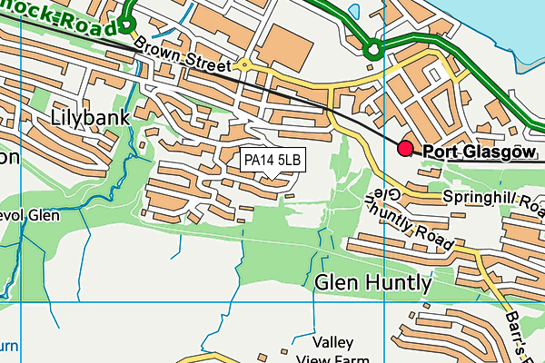 PA14 5LB map - OS VectorMap District (Ordnance Survey) PA14 5LB map - OS VectorMap District (Ordnance Survey)