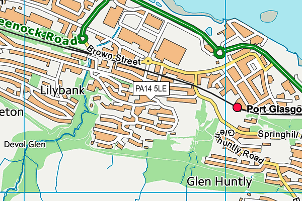 PA14 5LE map - OS VectorMap District (Ordnance Survey) PA14 5LE map - OS VectorMap District (Ordnance Survey)