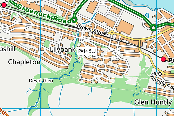 PA14 5LJ map - OS VectorMap District (Ordnance Survey) PA14 5LJ map - OS VectorMap District (Ordnance Survey)