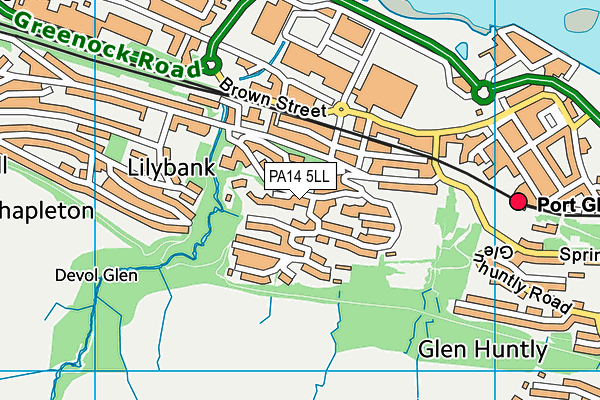 PA14 5LL map - OS VectorMap District (Ordnance Survey) PA14 5LL map - OS VectorMap District (Ordnance Survey)