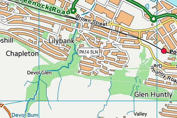 PA14 5LN map - OS VectorMap District (Ordnance Survey) PA14 5LN map - OS VectorMap District (Ordnance Survey)