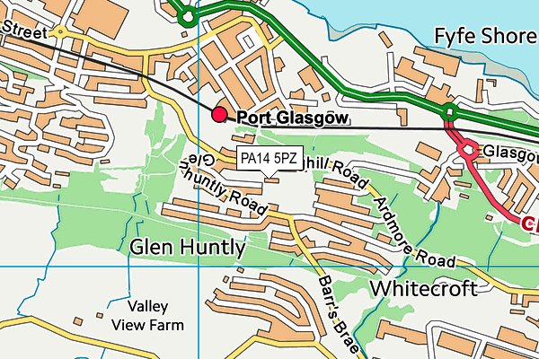 PA14 5PZ map - OS VectorMap District (Ordnance Survey) PA14 5PZ map - OS VectorMap District (Ordnance Survey)