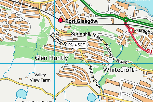 PA14 5QF map - OS VectorMap District (Ordnance Survey)