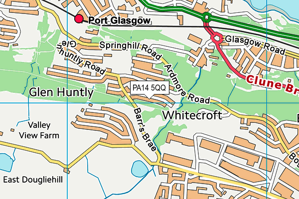 PA14 5QQ map - OS VectorMap District (Ordnance Survey) PA14 5QQ map - OS VectorMap District (Ordnance Survey)